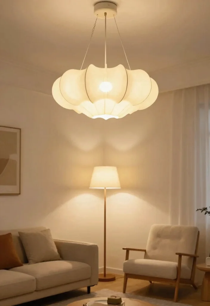 15 Artsy Living Room Ideas: Creative, Bold, and Expressive - 9. Statement Lighting 1