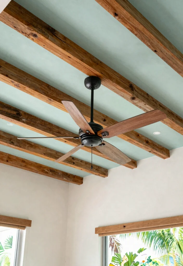 15 Caribbean Living Room Ideas: Colorful Breezy Style - 12. Unique Ceiling Treatments 1