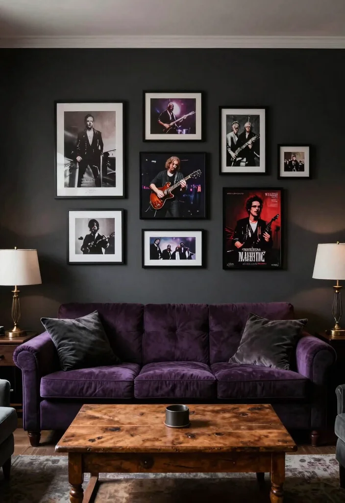 15 Emo Living Room Ideas Dark Expressive and Personal - 1. Dark Walls for Depth and Drama 1