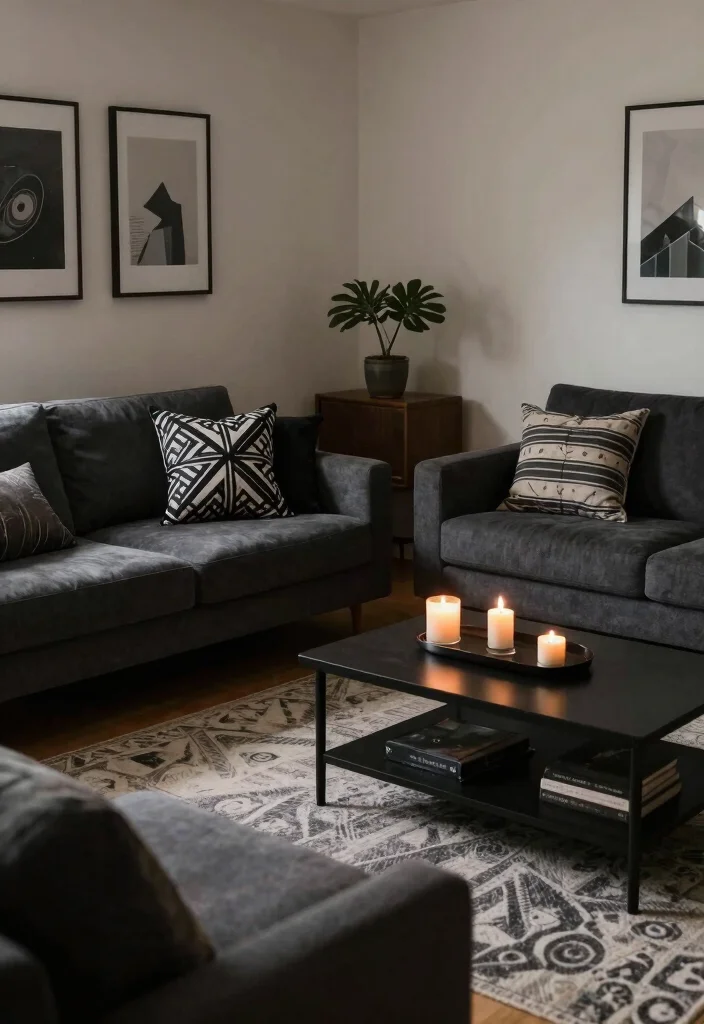 15 Emo Living Room Ideas Dark Expressive and Personal - 15. Final Touches to Create Cohesion 1