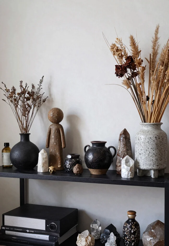 15 Emo Living Room Ideas Dark Expressive and Personal - 6. Unique Accessories for Personal Touches 1