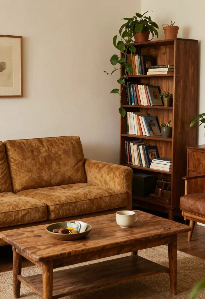 15 Hippie Living Room Ideas Free Spirited and Warm - 2. Vintage Furniture 1