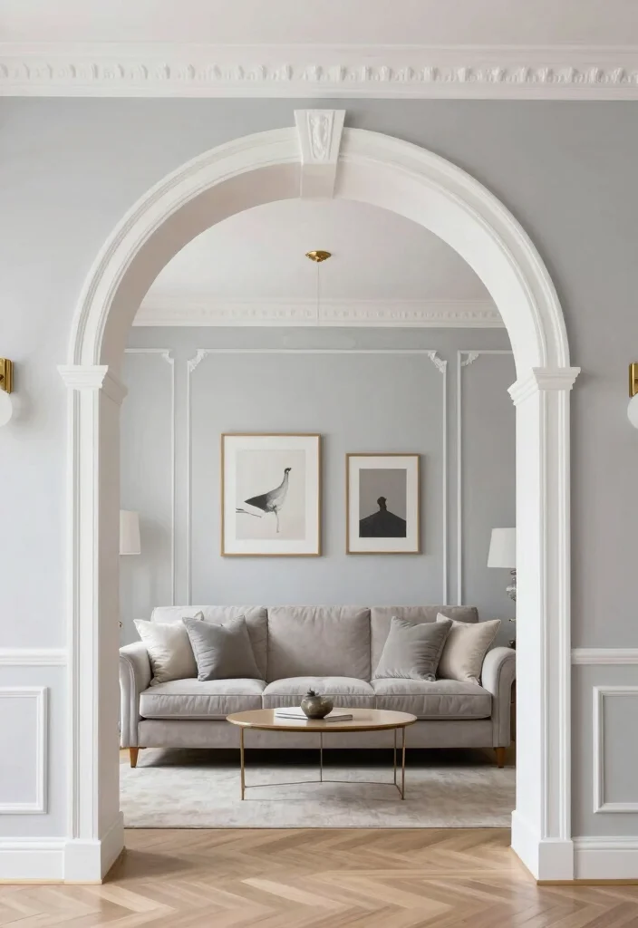 15 Living Room Arch Design Ideas: Elegant Architectural Touch - 12. Elegantly Molded Arches 1