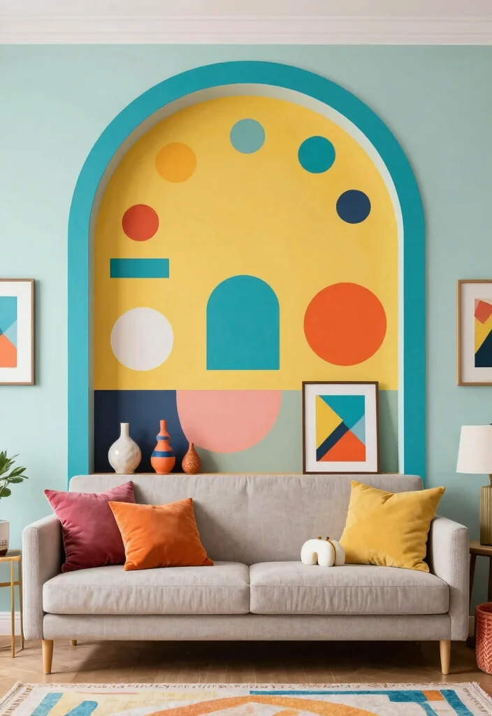 15 Living Room Arch Design Ideas: Elegant Architectural Touch - 14. Painted Arches 1