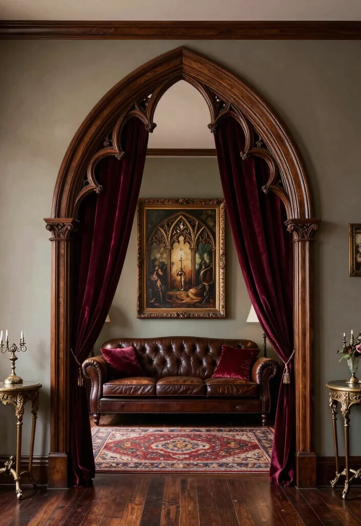 15 Living Room Arch Design Ideas: Elegant Architectural Touch - 2. Gothic Inspiration 1
