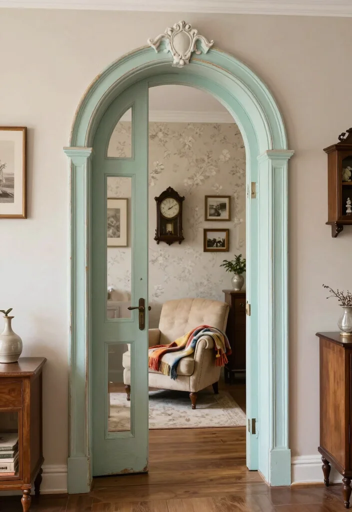15 Living Room Arch Design Ideas: Elegant Architectural Touch - 5. Vintage Arched Doorways 1