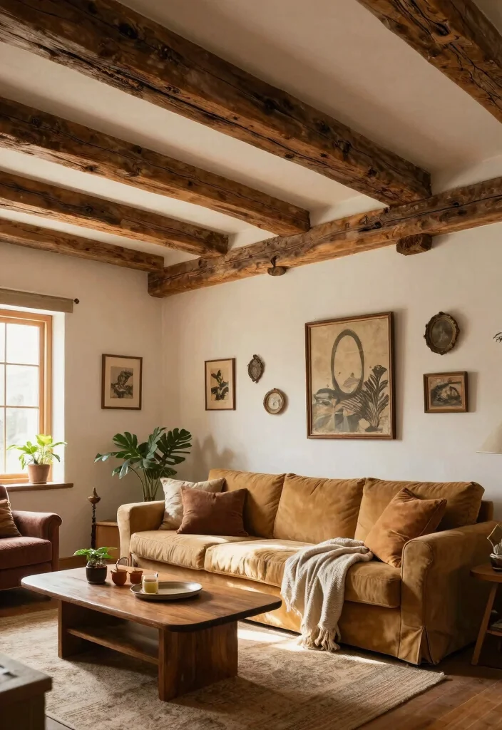15 Living Room Arch Design Ideas: Elegant Architectural Touch - 9. Rustic Arched Beams 1