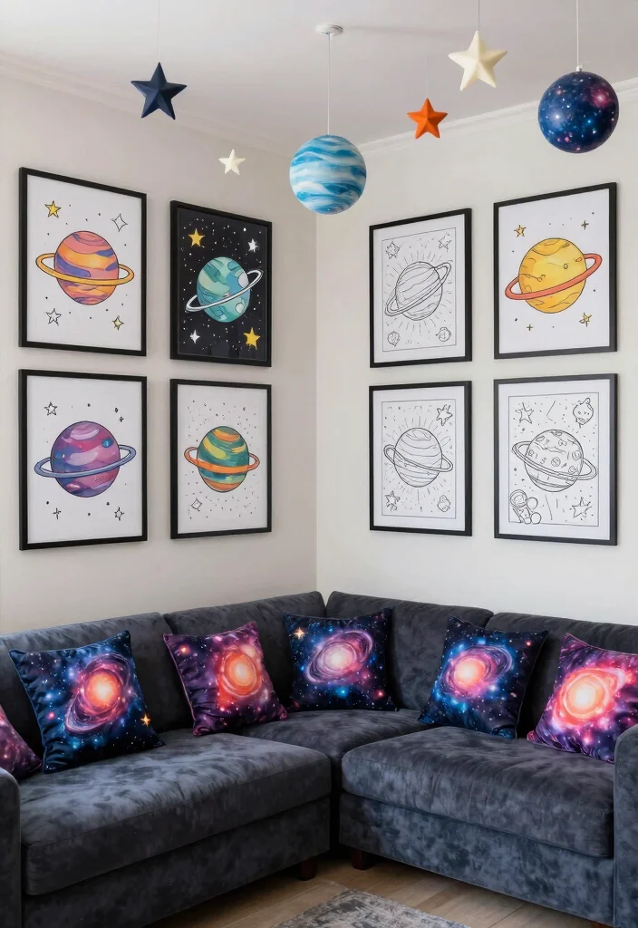 15 Living Room Coloring Page Ideas for Fun Creative Decor - 11. Space and Beyond 1