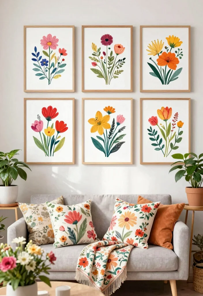 15 Living Room Coloring Page Ideas for Fun Creative Decor - 5. Floral Frenzy 1