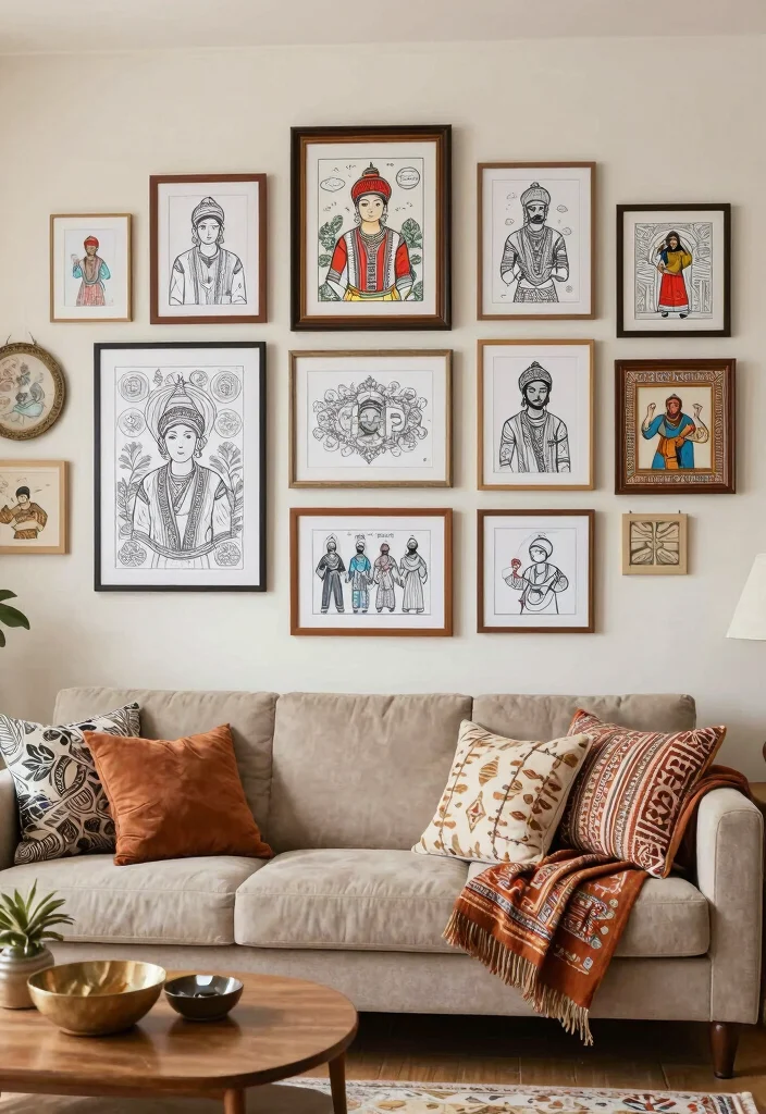 15 Living Room Coloring Page Ideas for Fun Creative Decor - 6. Cultural Heritage Designs 1