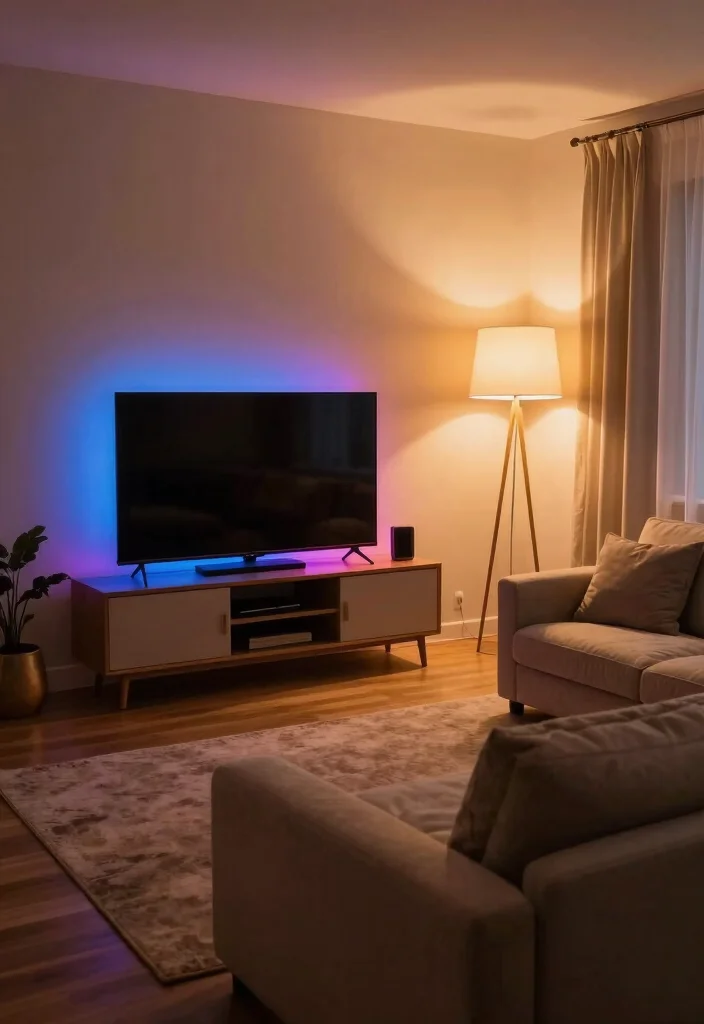 15 Living Room Gaming Ideas: Cool Functional Setups - 4. Ambient Lighting 1
