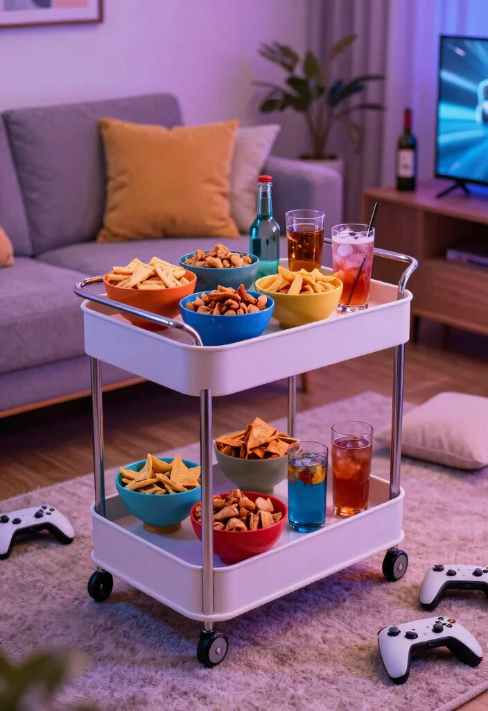 15 Living Room Gaming Ideas: Cool Functional Setups - 8. Game Night Essentials 1