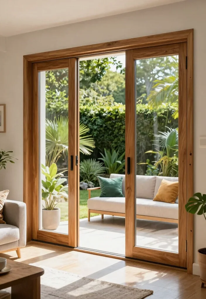 15 Living Room Patio Doors Ideas for Bright Indoor-Outdoor Flow - 13. Environmentally Friendly Sliding Doors 1