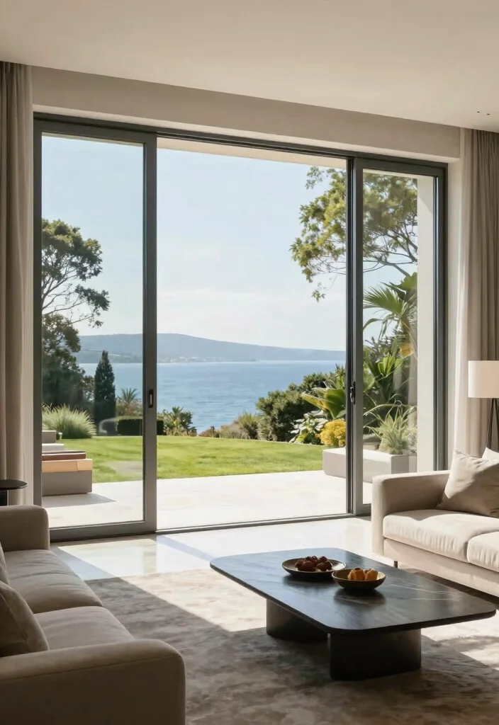 15 Living Room Patio Doors Ideas for Bright Indoor-Outdoor Flow - 14. Oversized Glass Doors 1