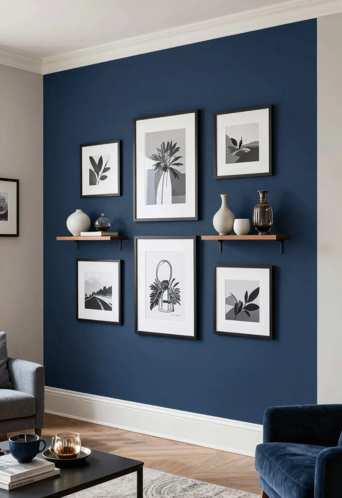 15 Living Room Studio Ideas for Smart Compact Living - 14. Dynamic Wall Treatments 1