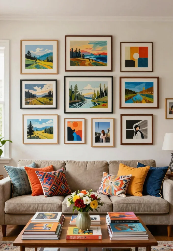 15 Living Room With No TV Ideas: Calm Conversation-Focused Spaces - 7. Art and Personal Touches 1