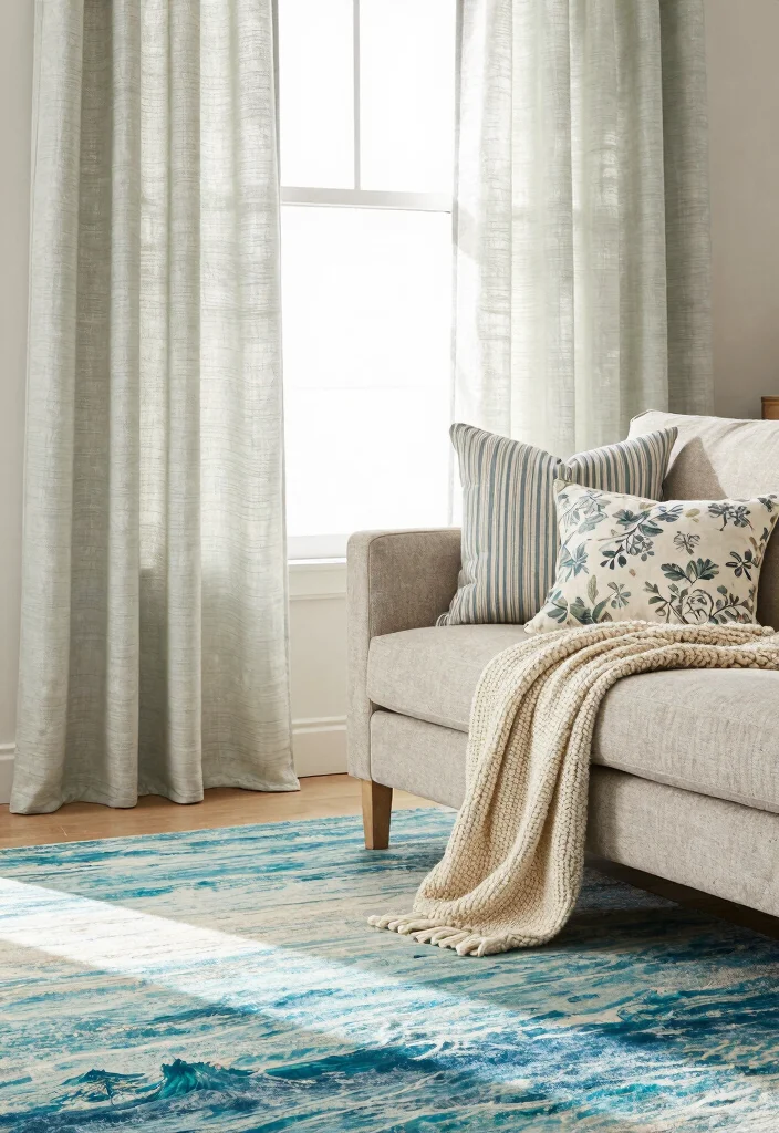 15 Nautical Living Room Ideas Fresh Coastal Charm - 8. Ocean-Inspired Textiles 1