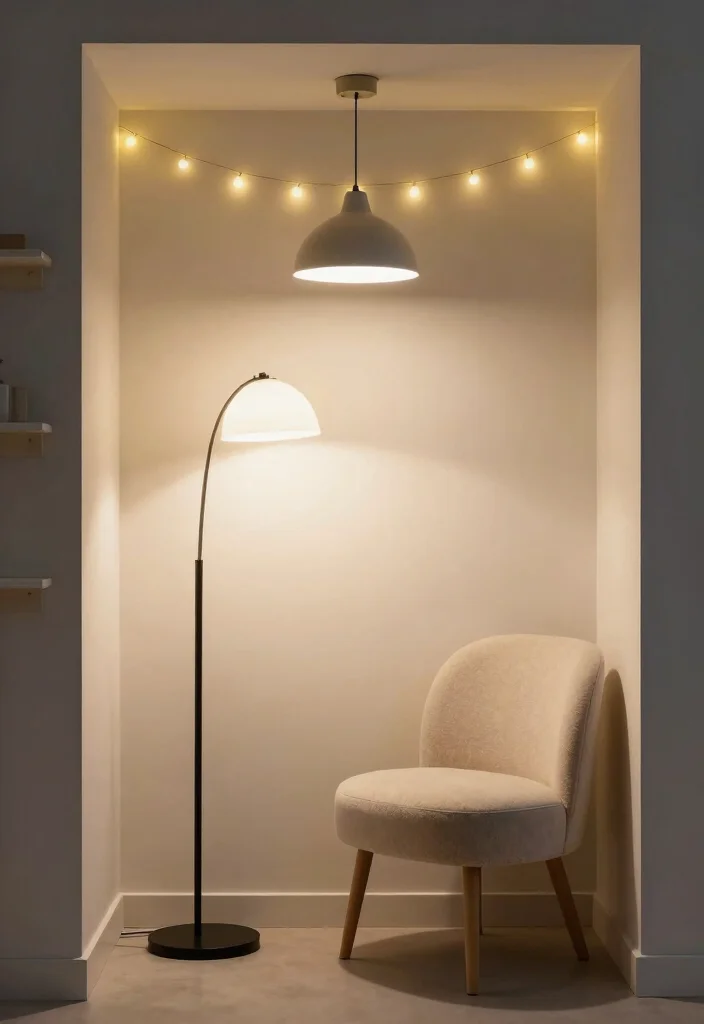 16 Alcove Living Room Ideas: Cozy, Smart, and Stylish - 14. Stylish Alcove Lighting 1