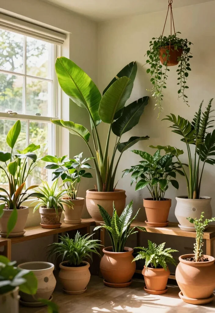 16 Alcove Living Room Ideas: Cozy, Smart, and Stylish - 7. Alcove Plant Corner 1