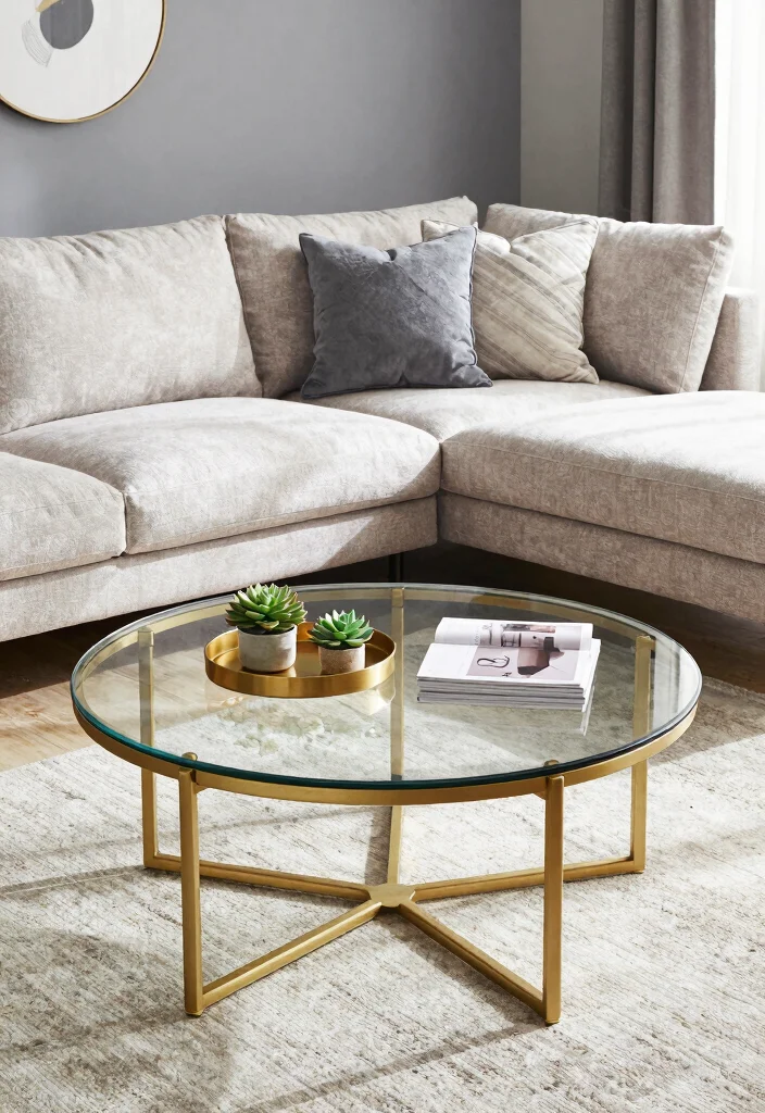 16 Circle Living Room Ideas: Unique Flowing Layouts - 1. Embrace the Round Coffee Table 1