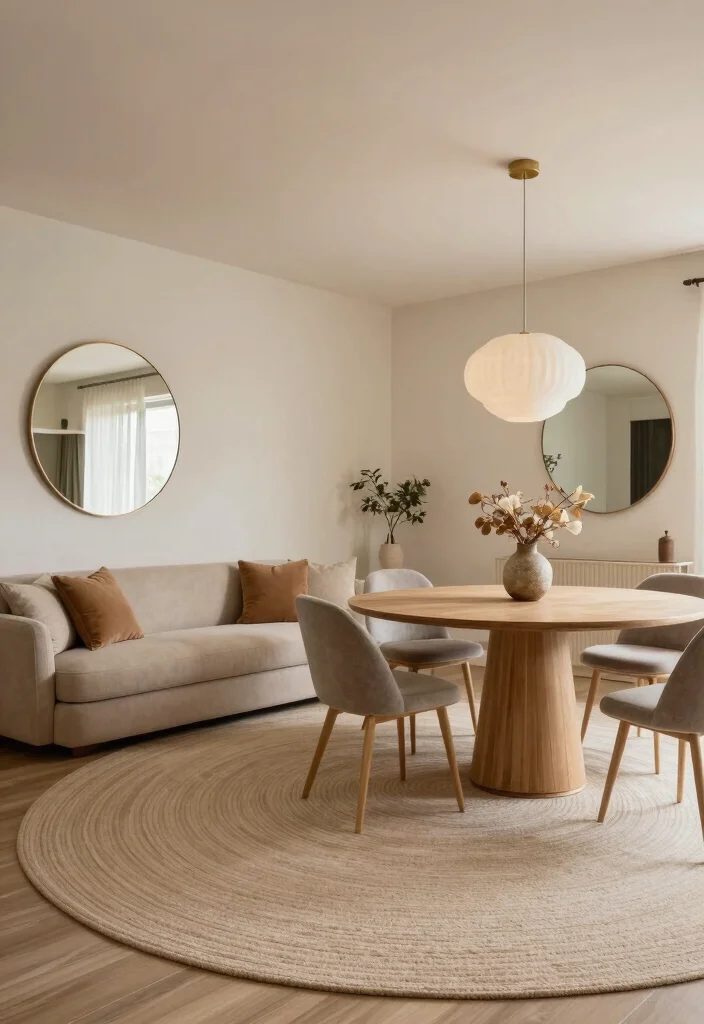 16 Circle Living Room Ideas: Unique Flowing Layouts - 5. Define Zones with Circular Patterns 1