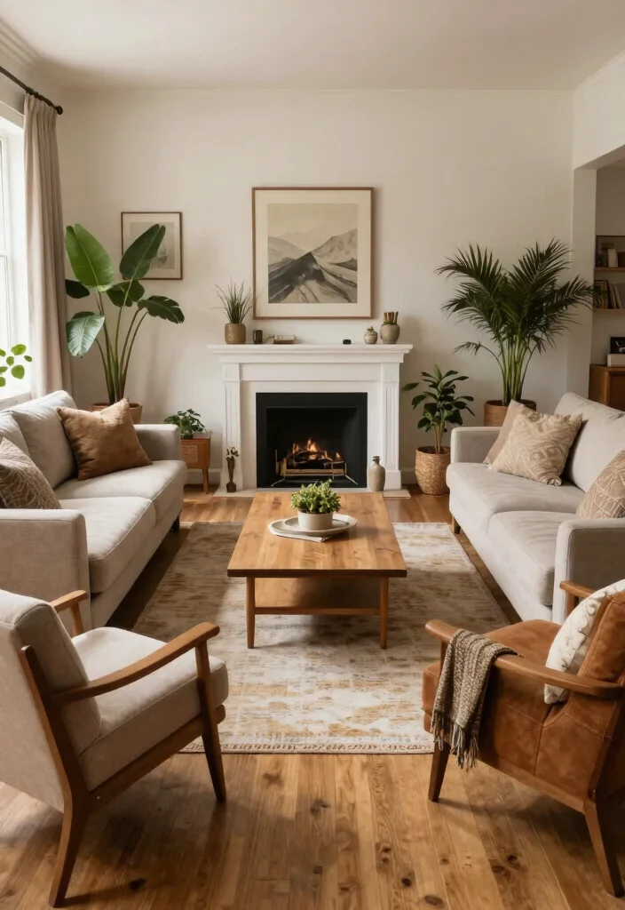 16 Downstairs Living Room Ideas: Cozy Practical Layouts - 16. Thoughtful Arrangement for Flow 1