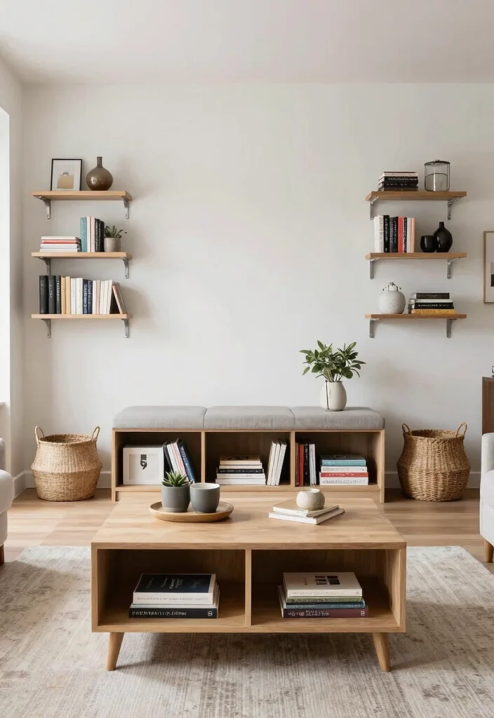 16 Front Living Room Ideas Welcoming and Stylish - 14. Clever Storage Solutions 1