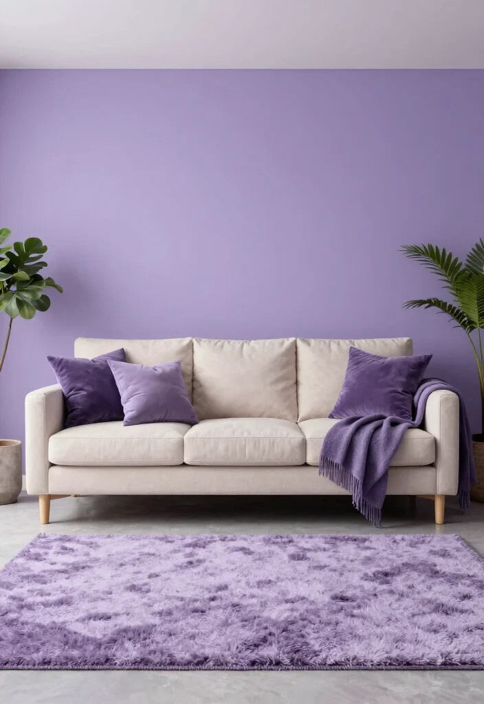 16 Lavender Living Room Ideas: Soft, Calm, and Dreamy - 13. Layering with Lavender 1