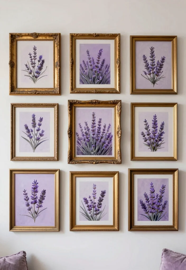 16 Lavender Living Room Ideas: Soft, Calm, and Dreamy - 4. Lavender Artwork 1