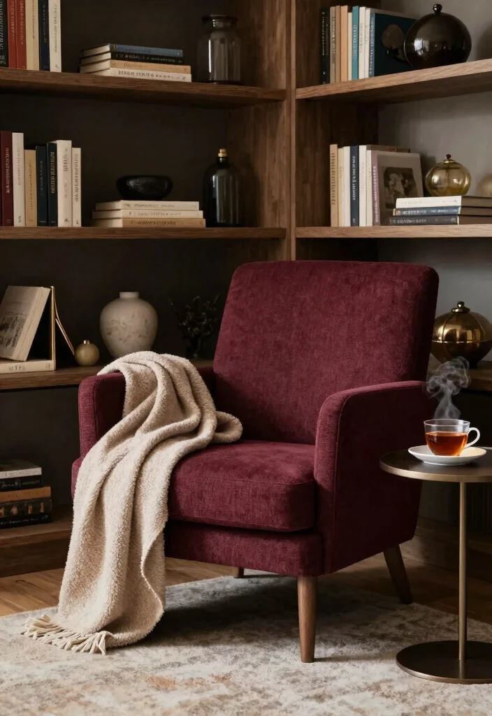 16 Living Room Burgundy Ideas: Rich, Warm, and Sophisticated - 16. Cozy Burgundy Nooks 1