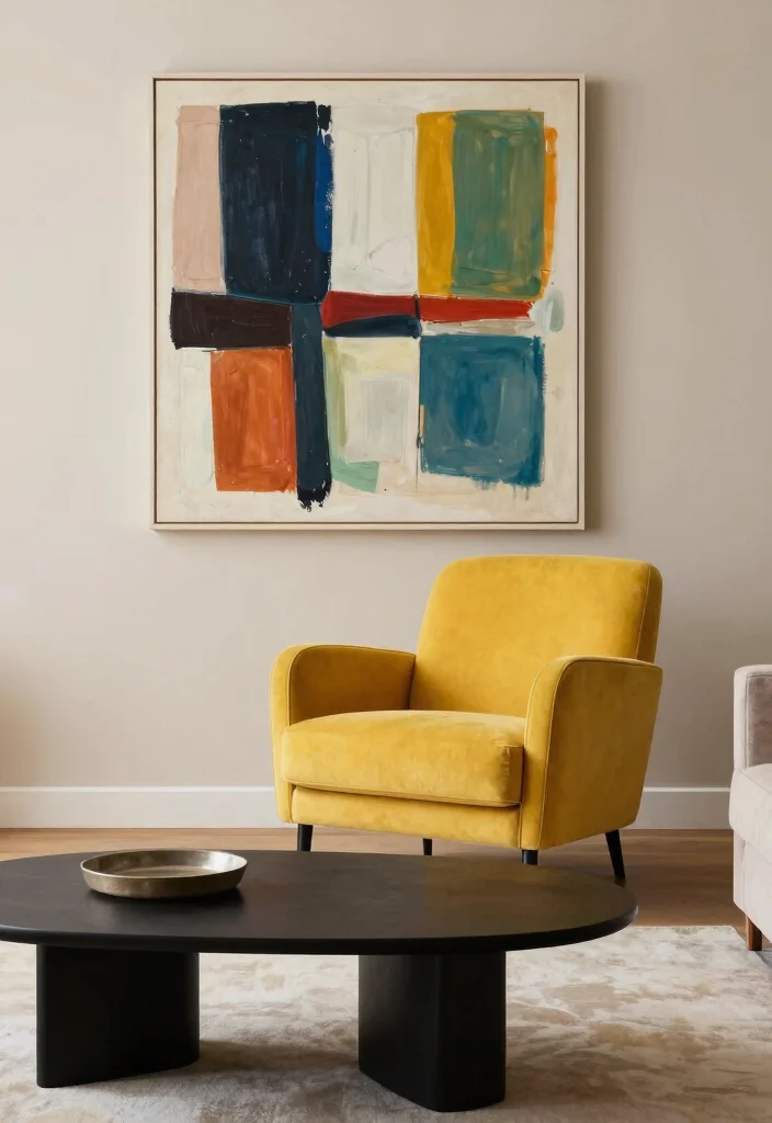 16 Monochromatic Living Room Ideas for a Clean, Cohesive Style - 5. Bold Accent Furniture 1