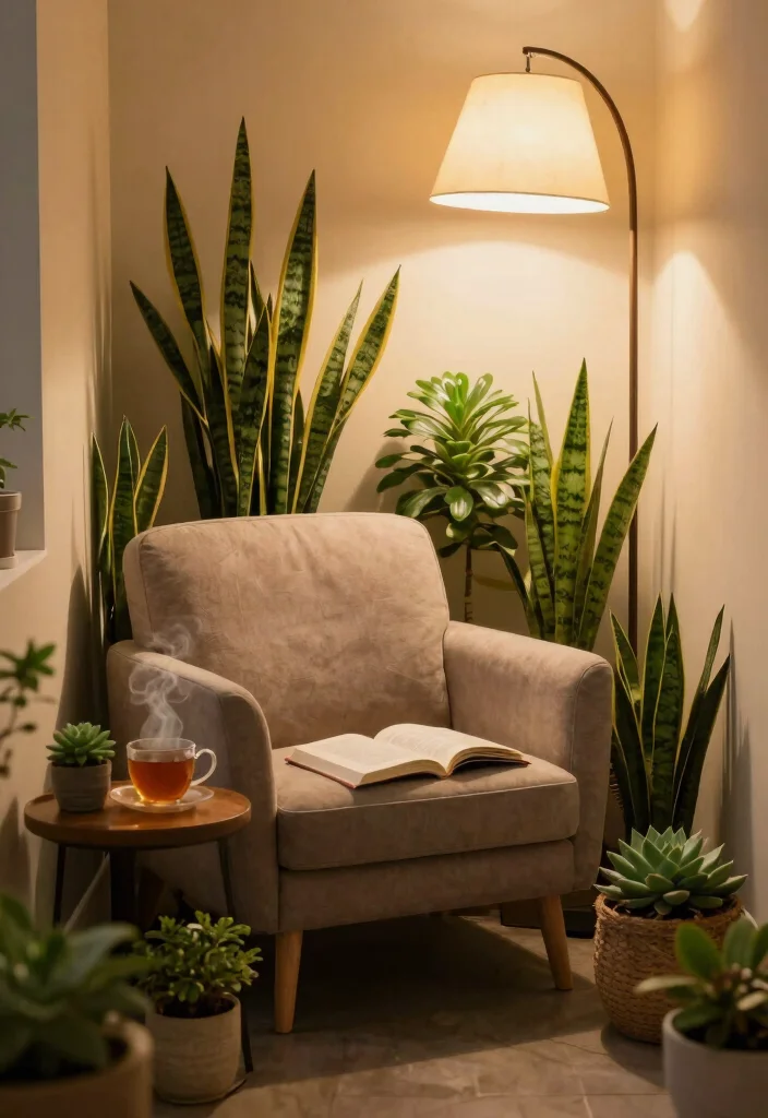 16 Plant Aesthetic Living Room Ideas for Lush Cozy Decor - 4. Cozy Plant Nooks 1