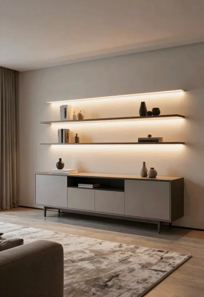 16 Sideboards Living Room Ideas: Storage Meets Style - 8. Integrated Lighting 1