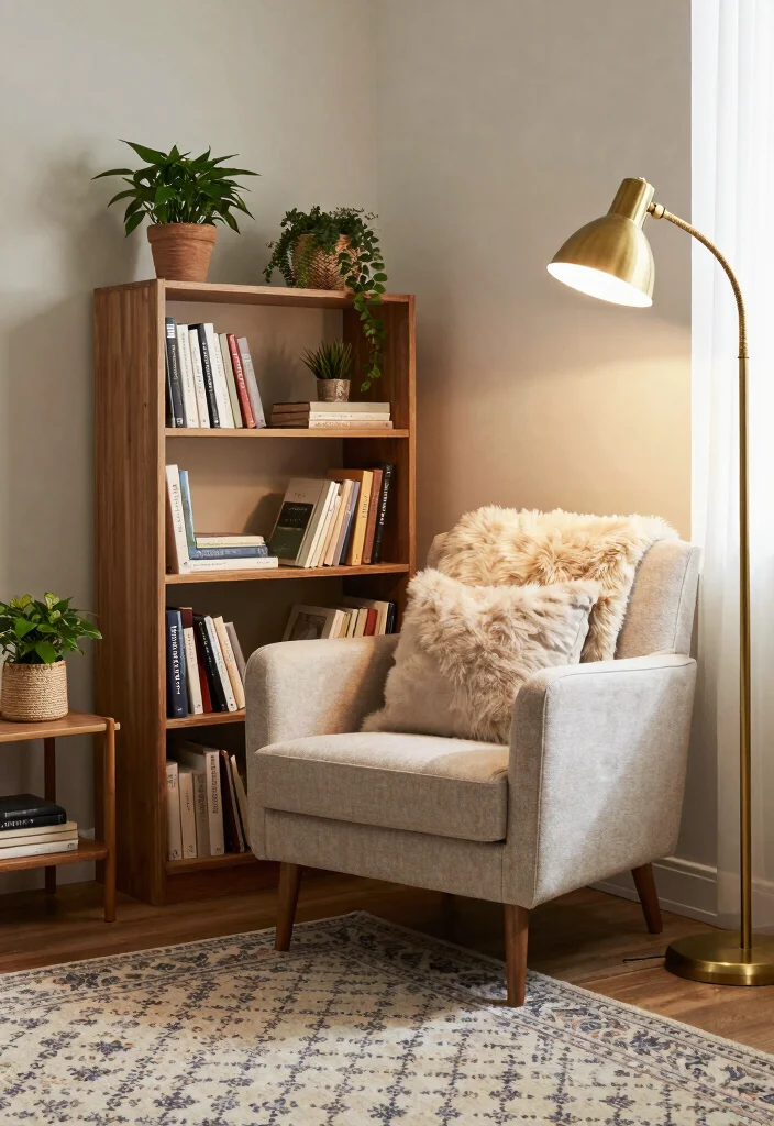 17 Bed Living Room Ideas: Smart Studio Layouts - 10. Create a Cozy Nook 1