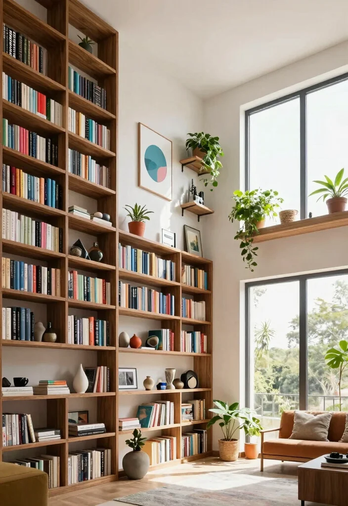 17 Bed Living Room Ideas: Smart Studio Layouts - 5. Smart Use of Vertical Space 1