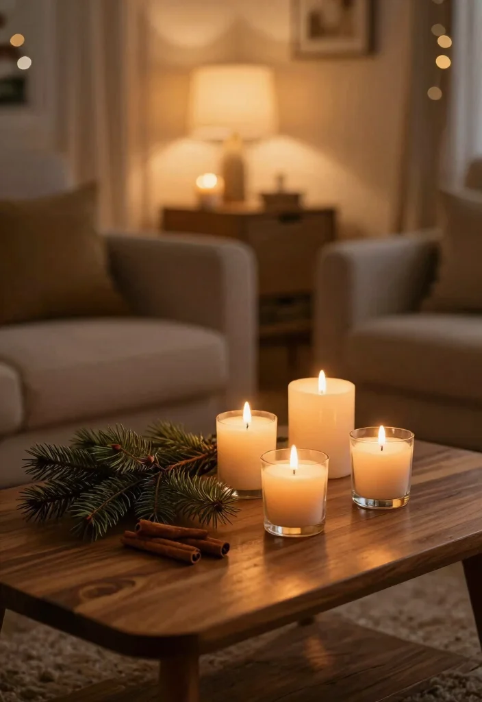 17 Christmas Living Room Aesthetic Ideas: Festive Cozy Magic - 15. Seasonal Scents 1