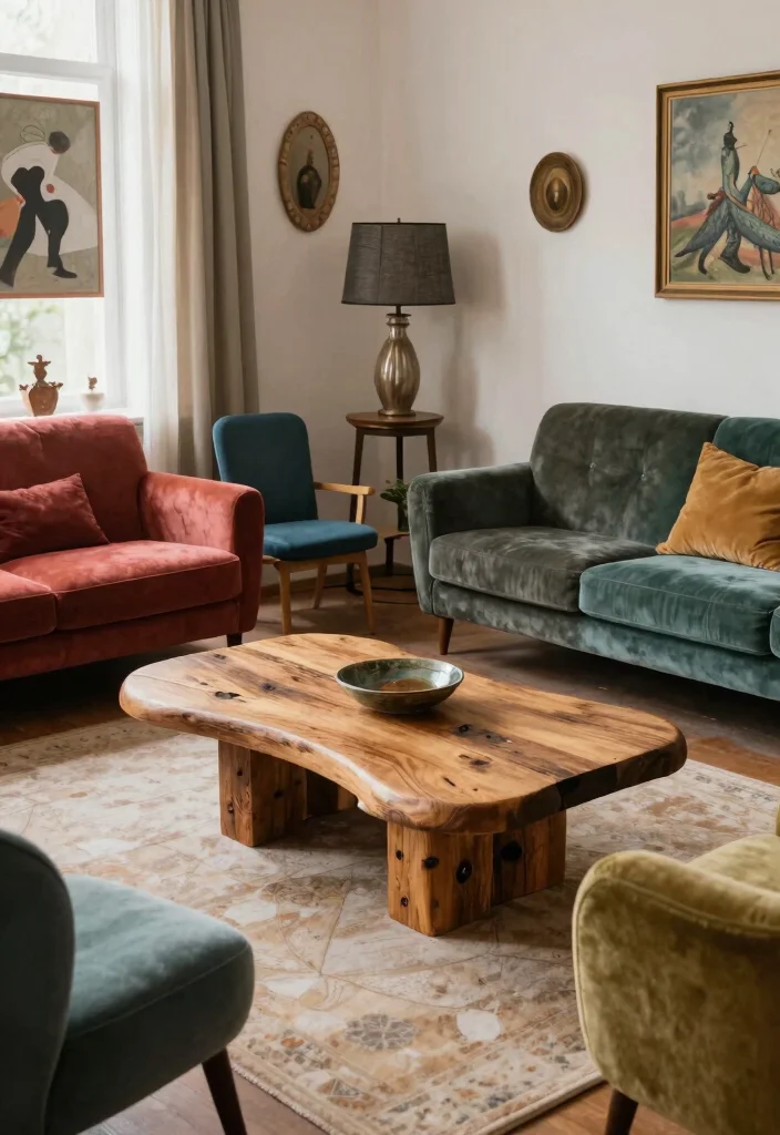 17 Creepy Living Room Ideas for a Dark Moody Aesthetic - 15. Quirky Furniture Choices 1