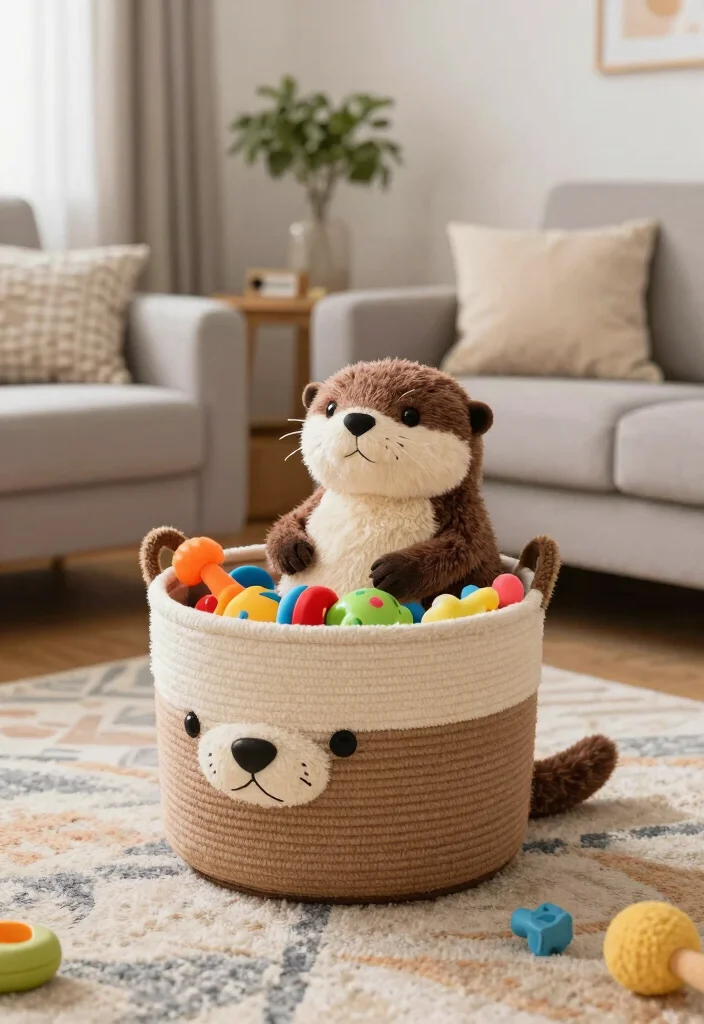 17 Living Room Basket Ideas Stylish Storage Solutions - 4. Multi-functional Otter Baskets 1