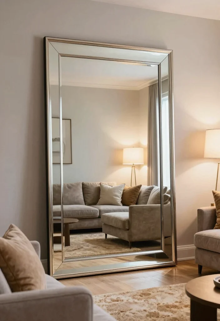 17 Living Room Lights Ideas Layered Cozy Ambience - 16. Implementing Mirrors 1