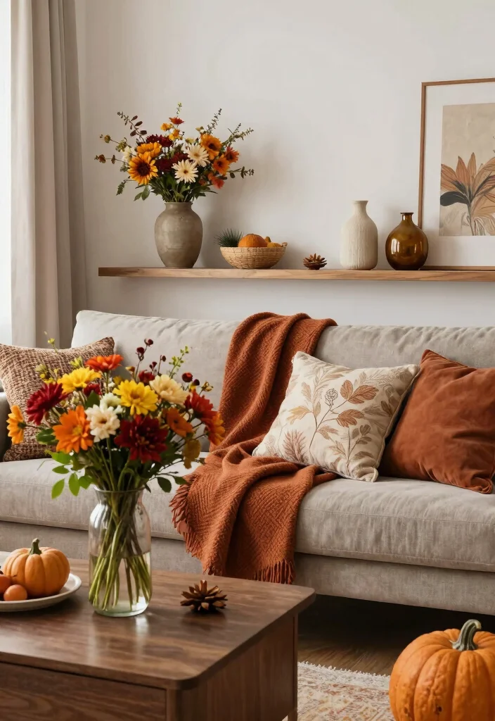 17 Living Room Video Ideas Aesthetic Setup Inspiration - 14. Seasonal Decor for Freshness 1