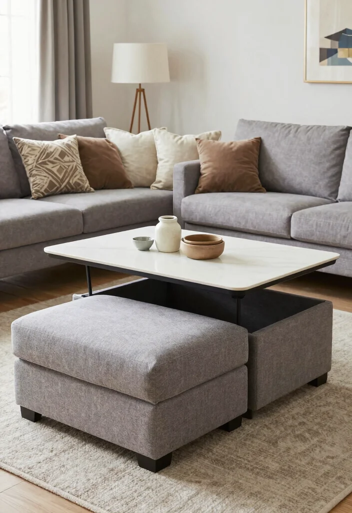 17 Living Room Video Ideas Aesthetic Setup Inspiration - 8. Multi-Functional Furniture 1