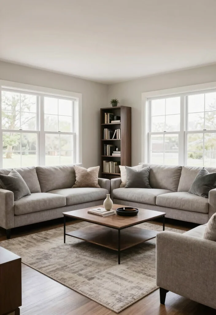 17 Living Room With Two Windows Ideas for Balanced Bright Layouts - 4. Functional Furniture Arrangement 1