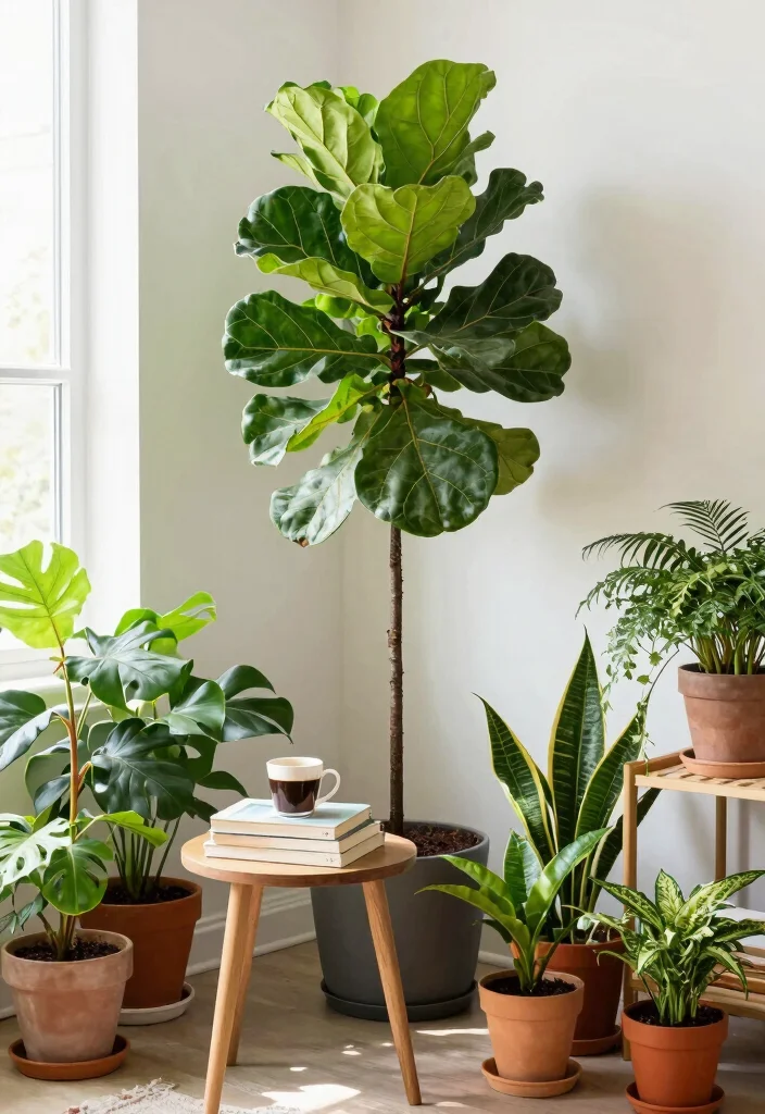 18 Botanical Living Room Ideas Fresh Green and Lively - 1. Lush Corner Displays 1