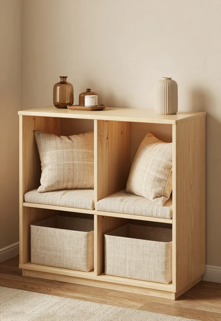 18 Living Room Display Cabinet Ideas: Stylish Showpieces - 18. Multi-Functional Display and Seating Cabinet 1