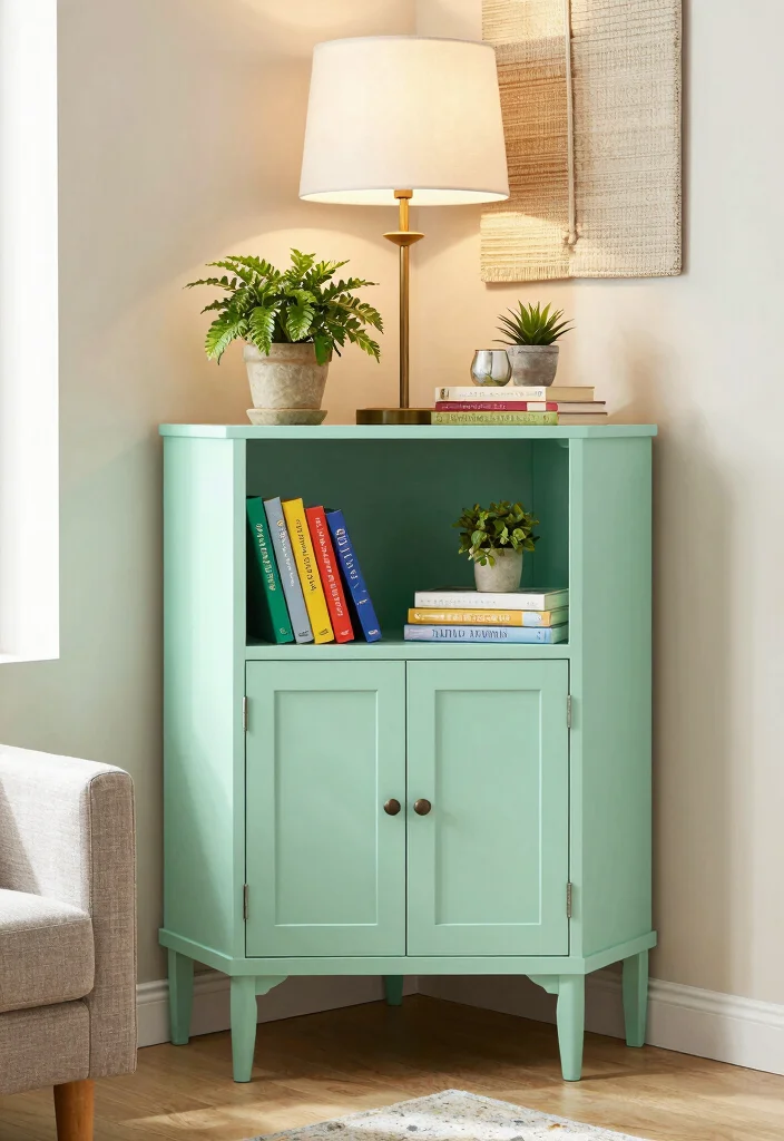 18 Living Room Display Cabinet Ideas: Stylish Showpieces - 6. Chic Corner Cabinet 1