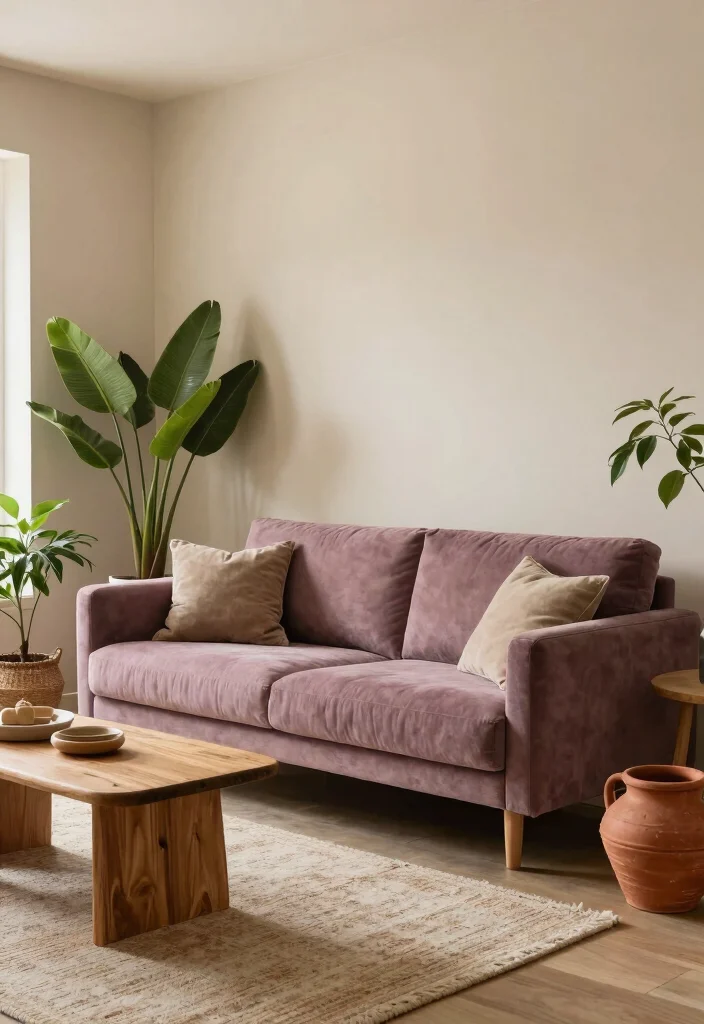 18 Living Room Purple Ideas: Bold Elegant Color Palettes - 6. Earthy Purple Tones 1