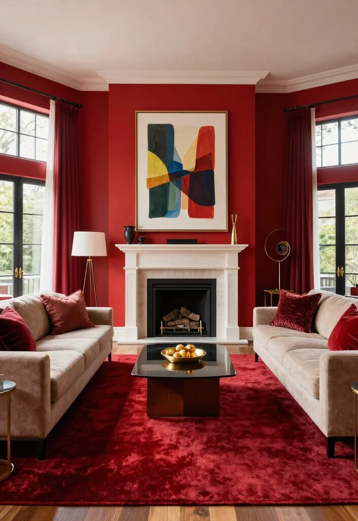18 Mansion Living Room Ideas for Grand Luxurious Design - 1. Bold Color Palettes 1