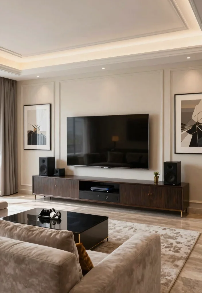 18 Mansion Living Room Ideas for Grand Luxurious Design - 10. Multimedia Integration 1
