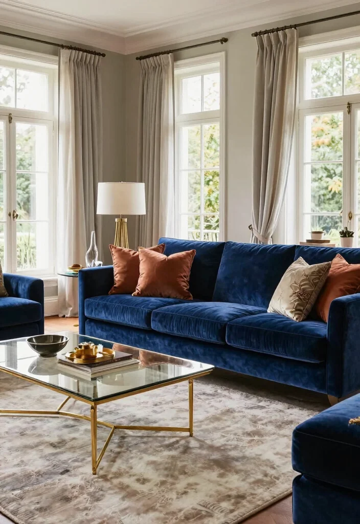 18 Mansion Living Room Ideas for Grand Luxurious Design - 3. Luxe Fabrics and Textures 1