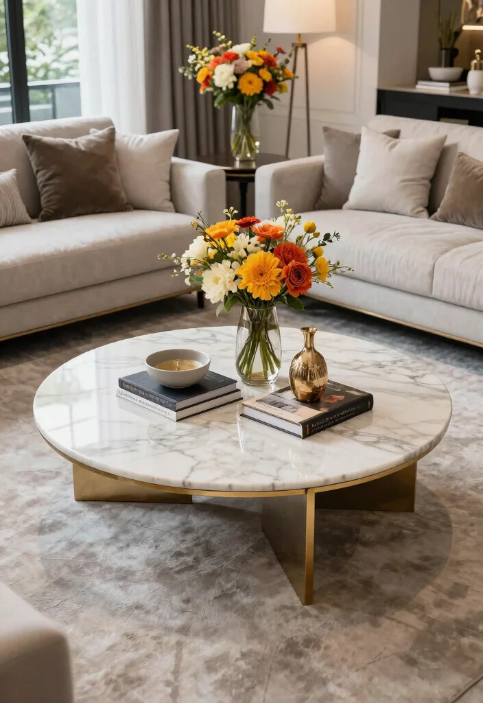 18 Mansion Living Room Ideas for Grand Luxurious Design - 9. Unique Coffee Table Designs 1